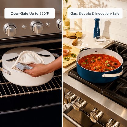 6qt Nonstick Ceramic Rondeau Pan with Lid