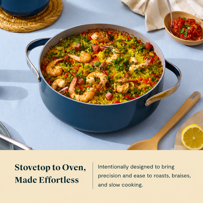 6qt Nonstick Ceramic Rondeau Pan with Lid
