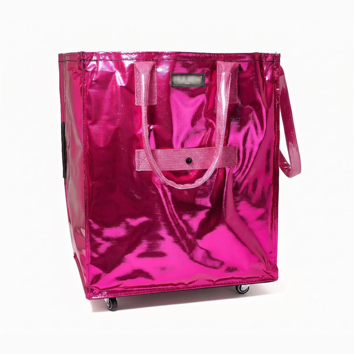 Rolling Tote Bag with Tonal Straps