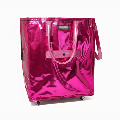 Rolling Tote Bag with Tonal Straps