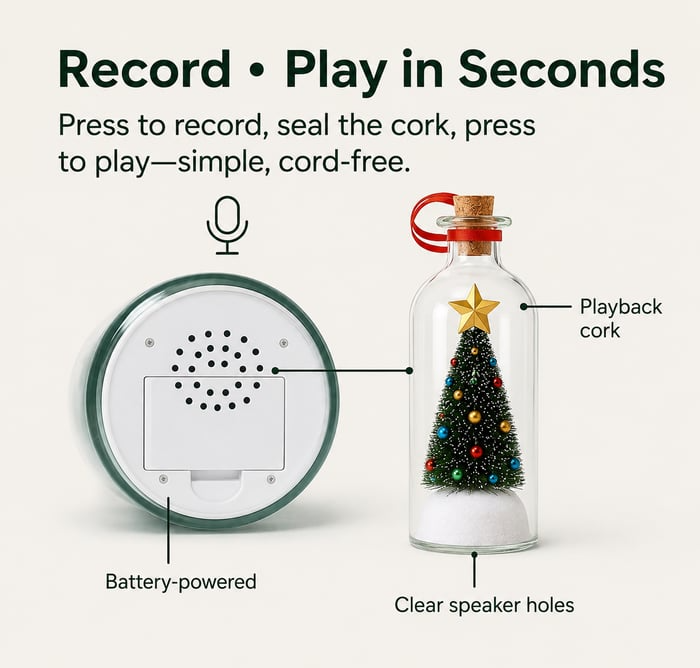 Mr. Christmas Recordable Christmas Tree Message In A Bottle